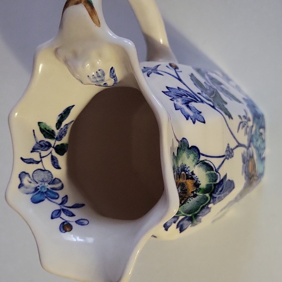 Mason Blue and Green Ceramic Floral Teapot Art - Picture 3 of 6